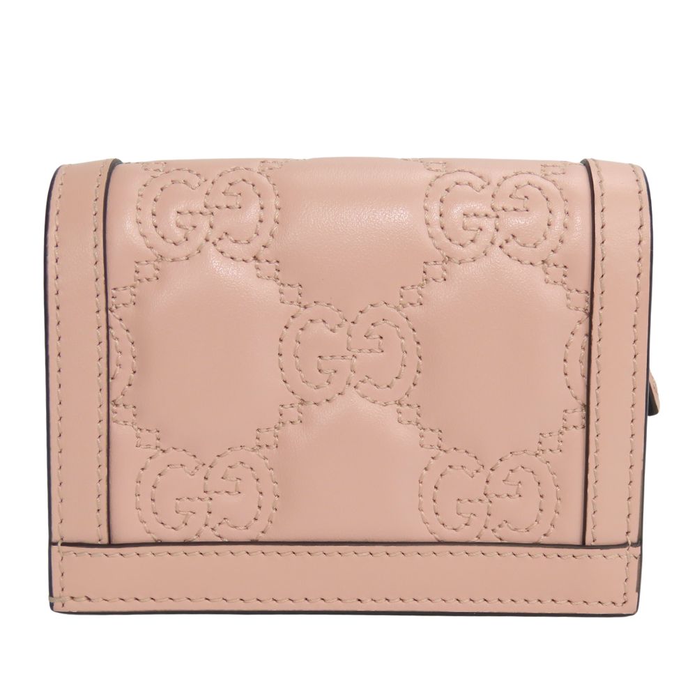 Used GUCCI Bifold Wallet 723786 GG Matelasse Leather Pink Accessory