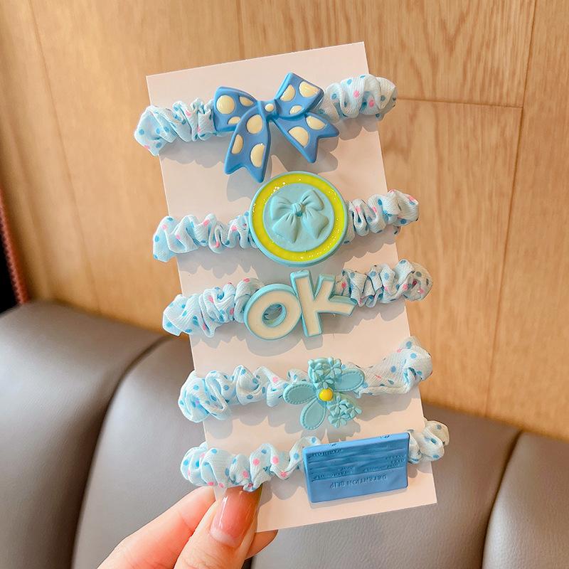 Cartoon Intestine Hair Bands For Kid Sweet Elastic Rubber Bands Fashion Hair Accessories Girls Nylon Hair Ties