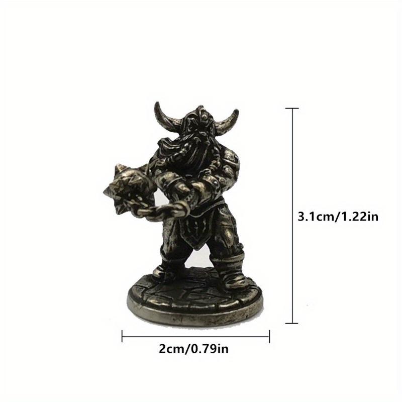 1PC Dwarf Legion Meteor Hammer Soldiers Models Toy Figurines Miniatures Metal Copper Mens Gifts Desktop Ornaments Decorations