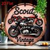 Vintage Retro Motorcycle Garage Decor Metal Tin Sign Wall Art 8 Inch Round