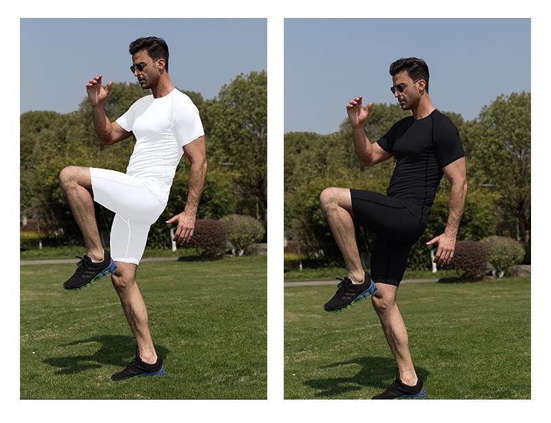Men's Quick-Dry Fitness Sport Tee - Short Sleeve, Tight Fit, Round Neck, Sweat-Wicking for Running, Basketball, Football.