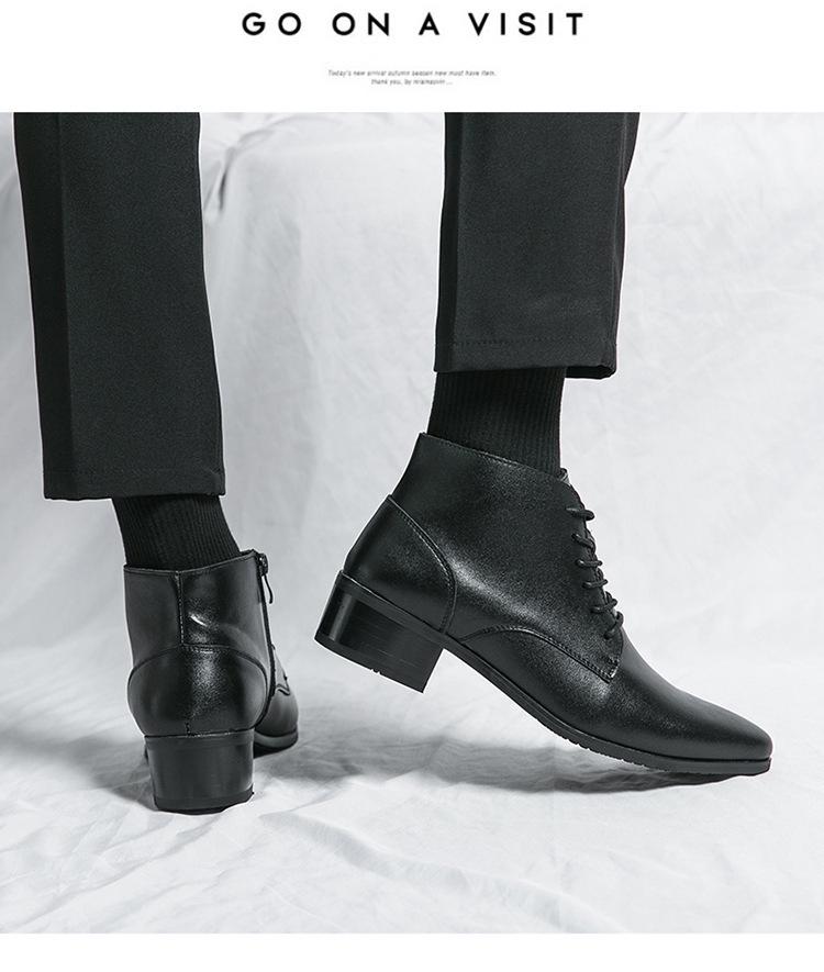 Men's Fashion Leather Mid-Top Boots - Autumn/Winter Casual & Formal Plus Velvet Martin Boots