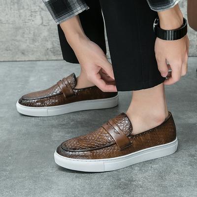 FashionLuxurious Mens Thick Soled Casual Shoes Fashion Brand Low Heel Men's Business Loafers Shoes Casual British Style Designer Shoes