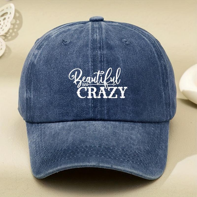 

Crazy Beautiful Printed Vintage Washed and Aged Outdoor Peaked Cap Trendy Curved Brim Baseball Hat Soft Top American Peaked Cap темно-синий