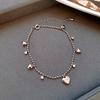 Gold-Plated Zircon Sun & Heart Bracelet: Stylish, Versatile, Elegant Light Luxury Jewelry for Women.