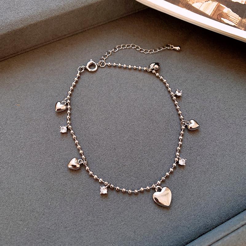 Gold-Plated Zircon Sun & Heart Bracelet: Stylish, Versatile, Elegant Light Luxury Jewelry for Women.