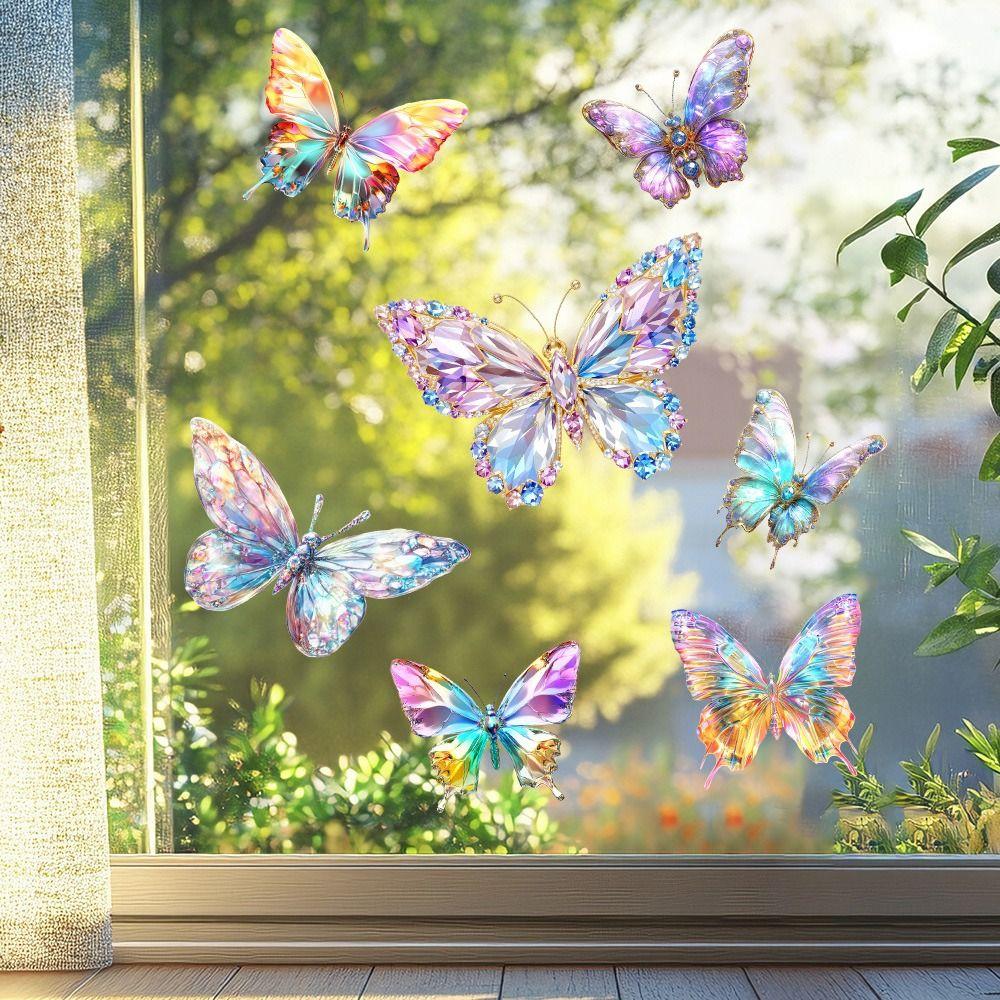 Multicolor Electrostatic Window Stickers Static Butterfly Glass Stickers  Home Decoration