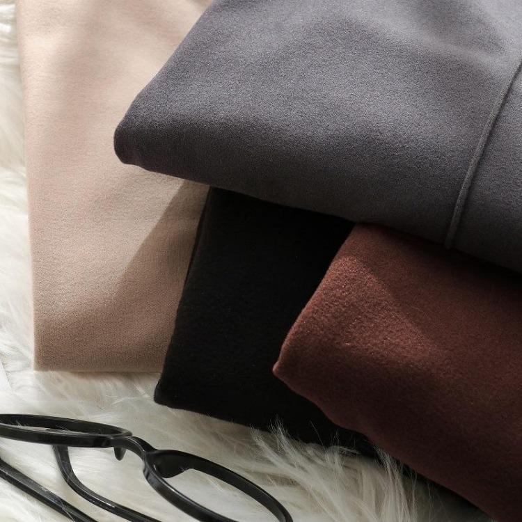 Dames Fluweel Hoge Kraag Dubbelzijdig Trui Top Bodem Shirt