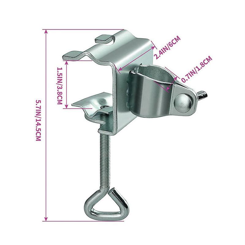 1Pc Courtyard Umbrella Stand Clamp Heavy Duty Metal Umbrella Holder Ajustable Outdoor Umbrella Base And Mount Chair Clamp