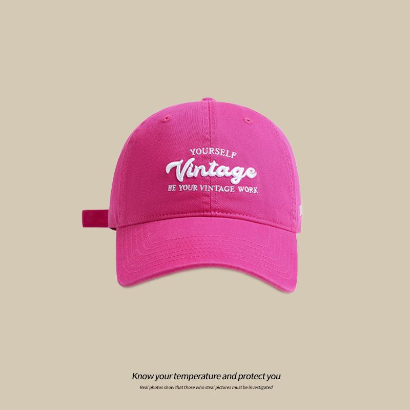 Spring and Summer Three-dimensional Embroidery Showing the Face Small Baseball Cap Women's Deep Top Big Head Circumference Versatile Cap Letter Hat Ti