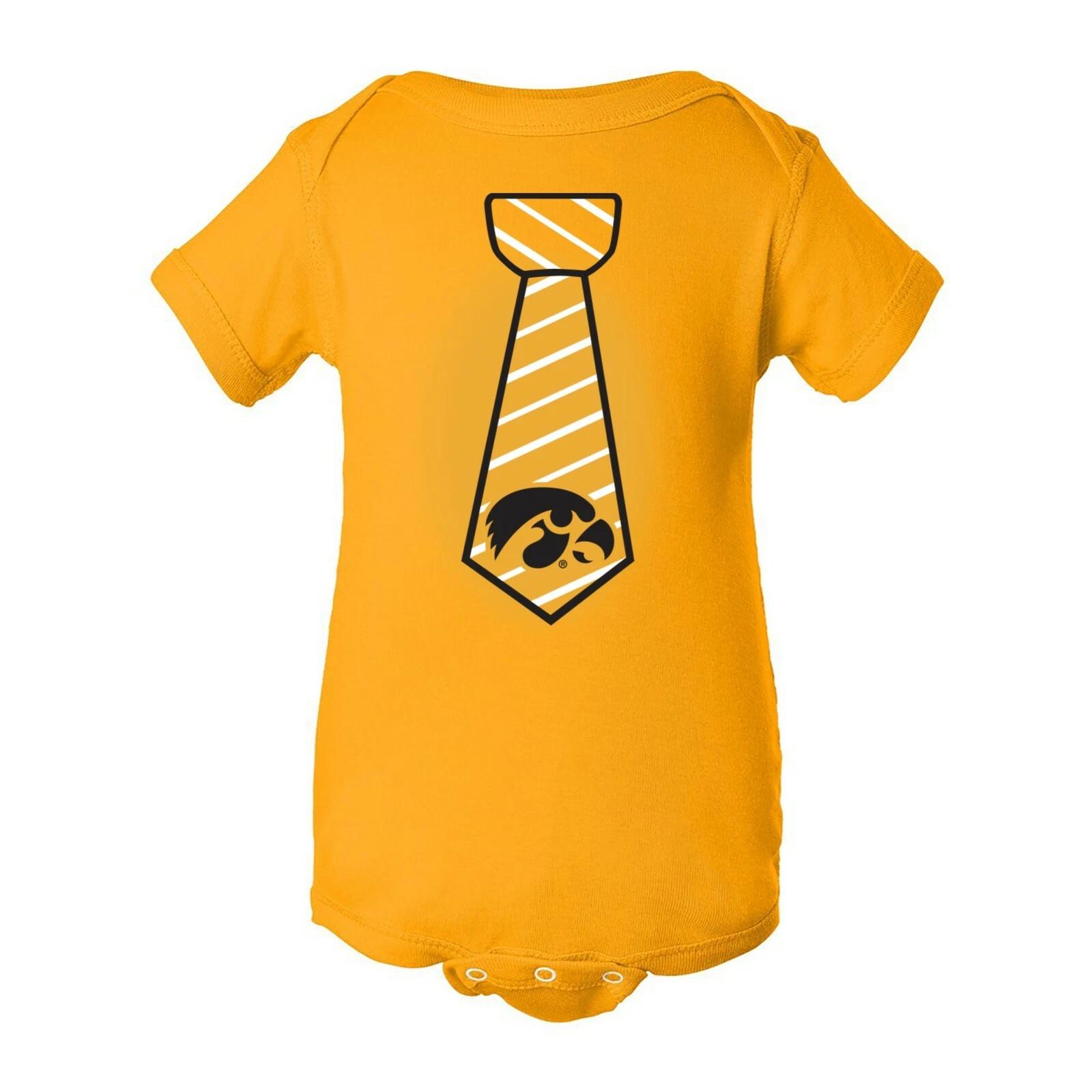 Iowa Hawkeyes Necktie Infant Creeper Bodysuit - Gold 4XL