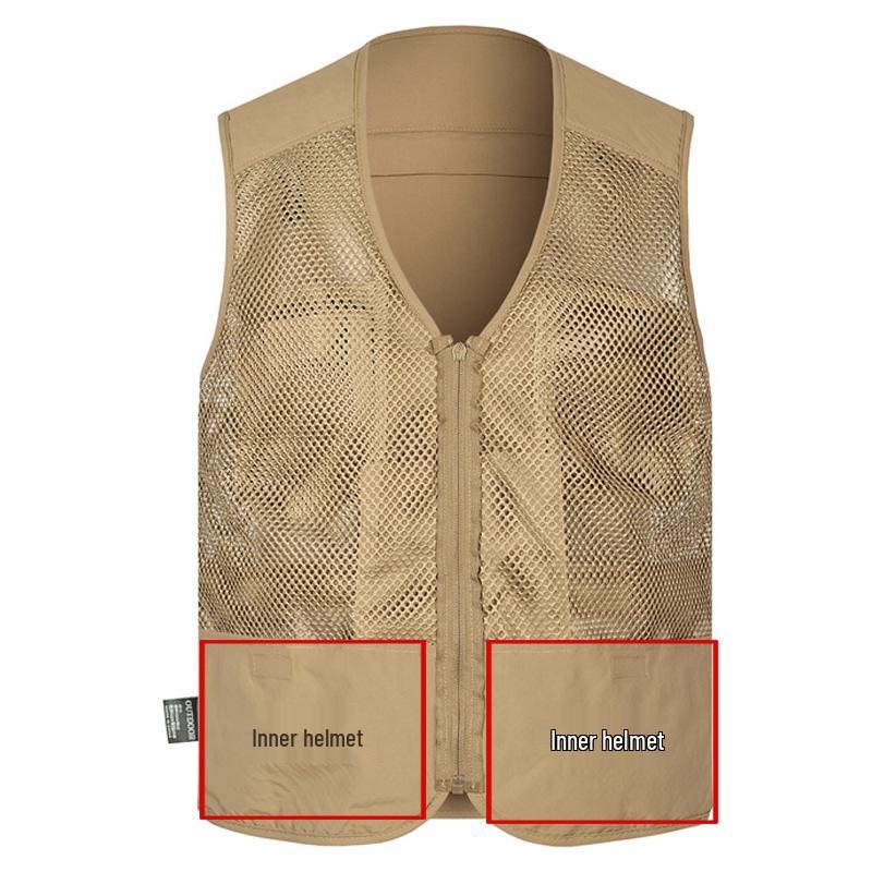 Men's Breathable Mesh Sleeveless Vest - Outdoor Summer Workwear with Custom Print Option