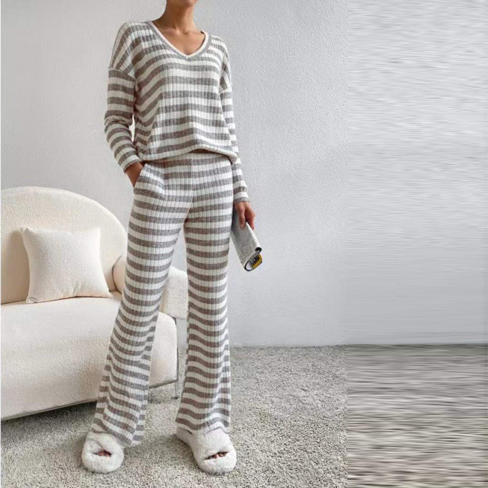 

Ladies Fashionable Casual Straight Pants, Elegant And Loose V-neck Suit XL хаки