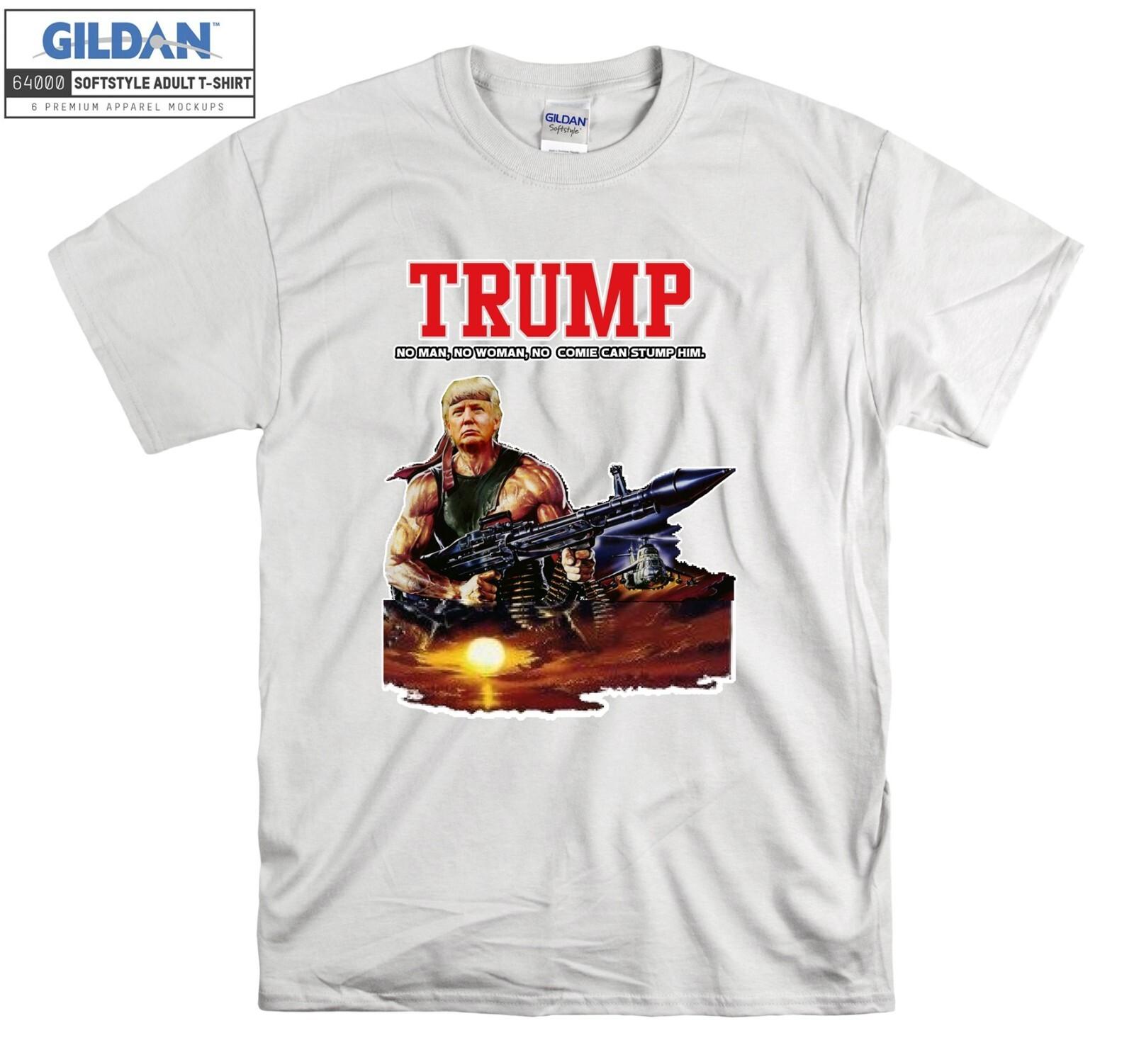 Rambo Pun Trump T-Shirt Mens Womens Tees Top Print Vintage Cool T Shirt Mens Womens Tees Top Men Women Unisex Tshirt 3615 S
