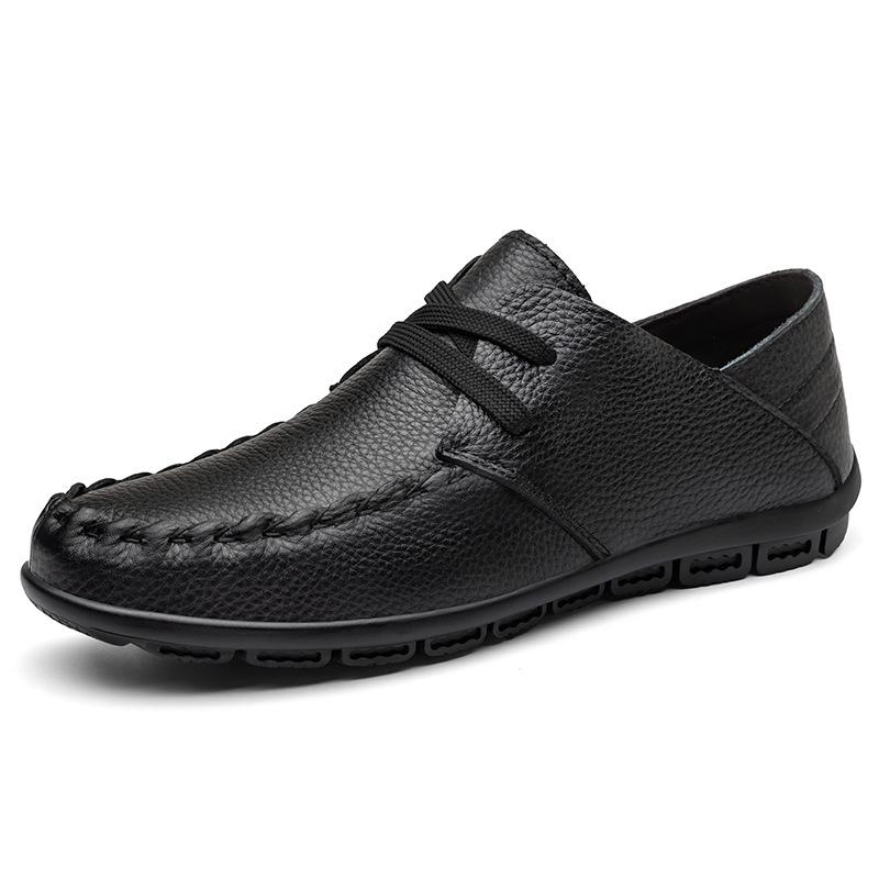 Men s Handmade Leather Moccasins: Spring/Summer Lace-Up Perforated Loafers 44
