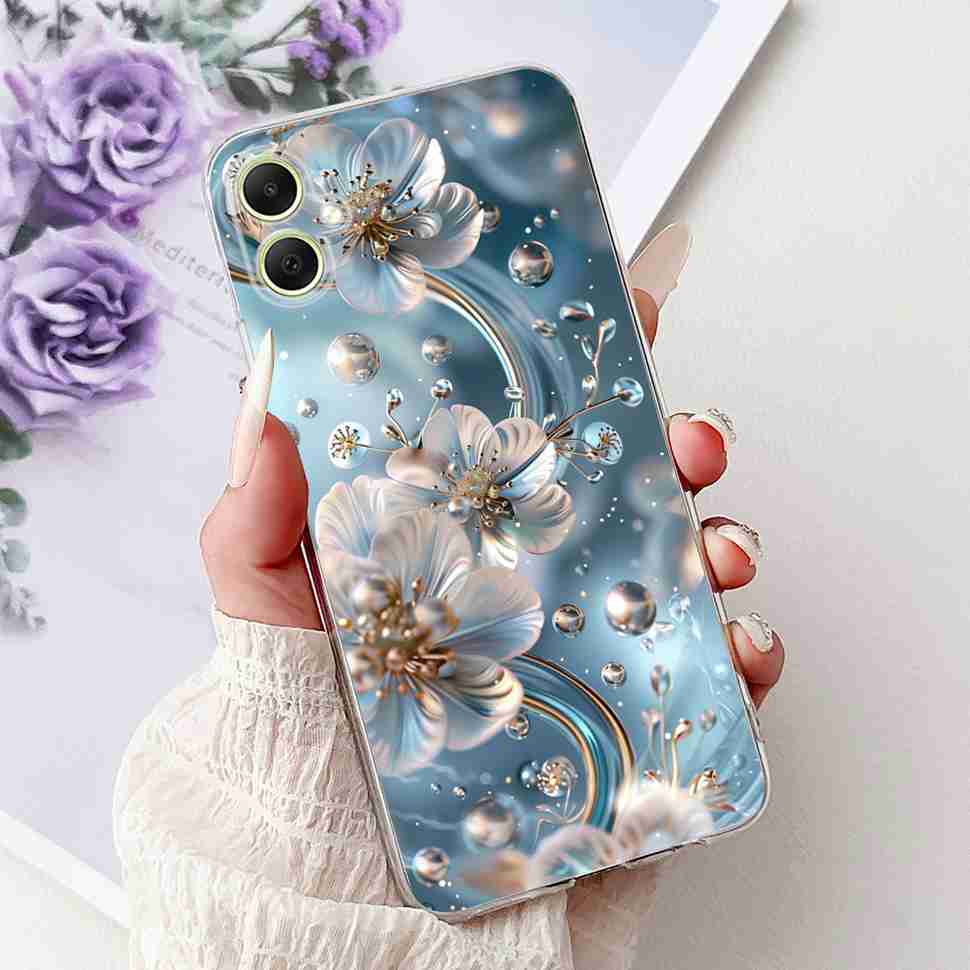 For Samsung Galaxy A05 4G SM-A055F Case Fashion Painted Soft Silicone Cover For Samsung A 05 A05s 4G SM-A057F Flower Phone Shell