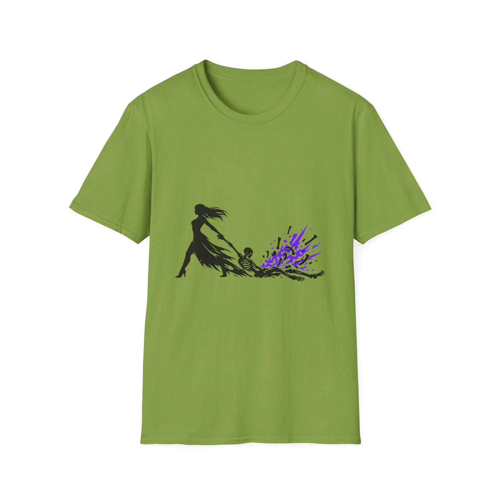 Woman Skeleton Gothic Horror Dark Fantasy Macabre Unisex Softstyle T-Shirt S разноцветный