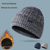 Men's Thick Lined Woolen Knit Hat, Outdoor Cold-Proof Versatile Korean-Style Beanie