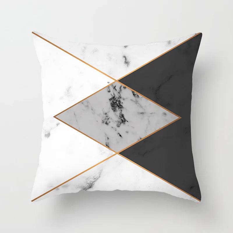 Sofa Office Chair Cushion Cover Luxury Comfortable Flower Pillow Retro Abstract Geometric Printing Pillowcase