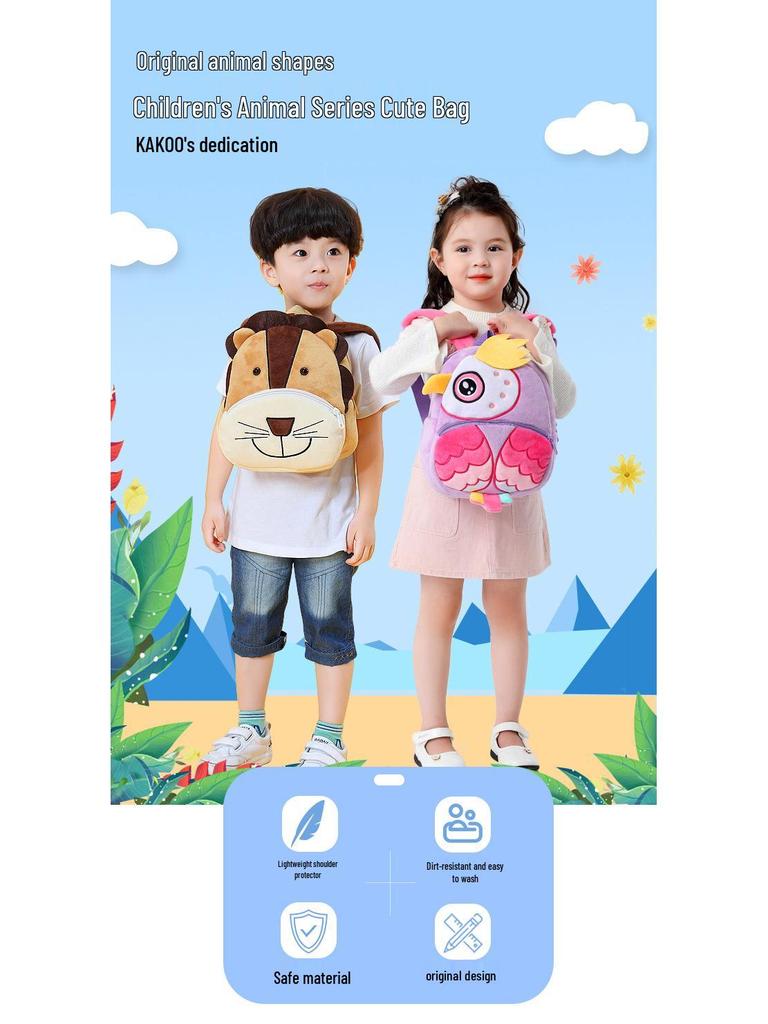 Pluszowy plecak dla dzieci z serii Zoo - Uroczy, odprężający plecak szkolny do wczesnej edukacji