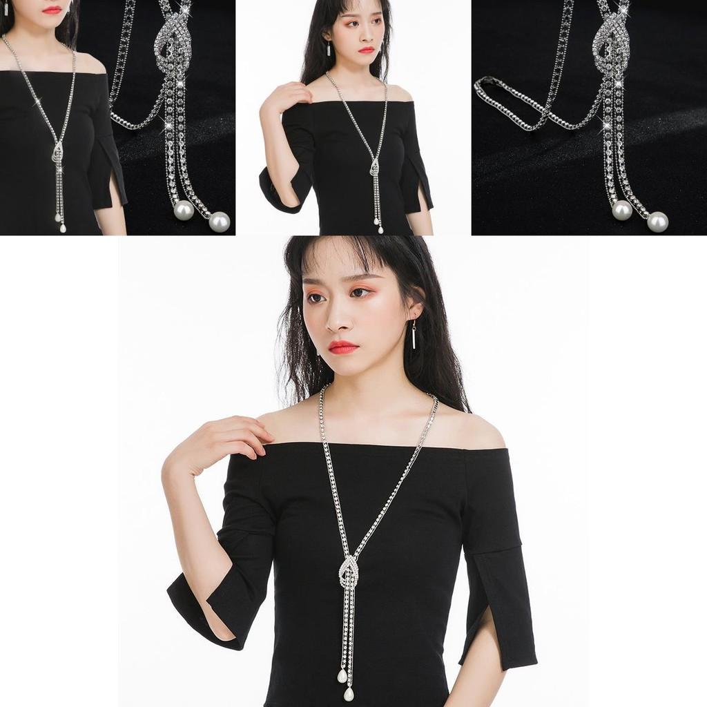 Elegant And Versatile Long Decorative Necklace For Women Perfect For Sweater Outfits