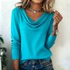 Women's Fashionable Casual Long-sleeved Solid Color Turtleneck Top