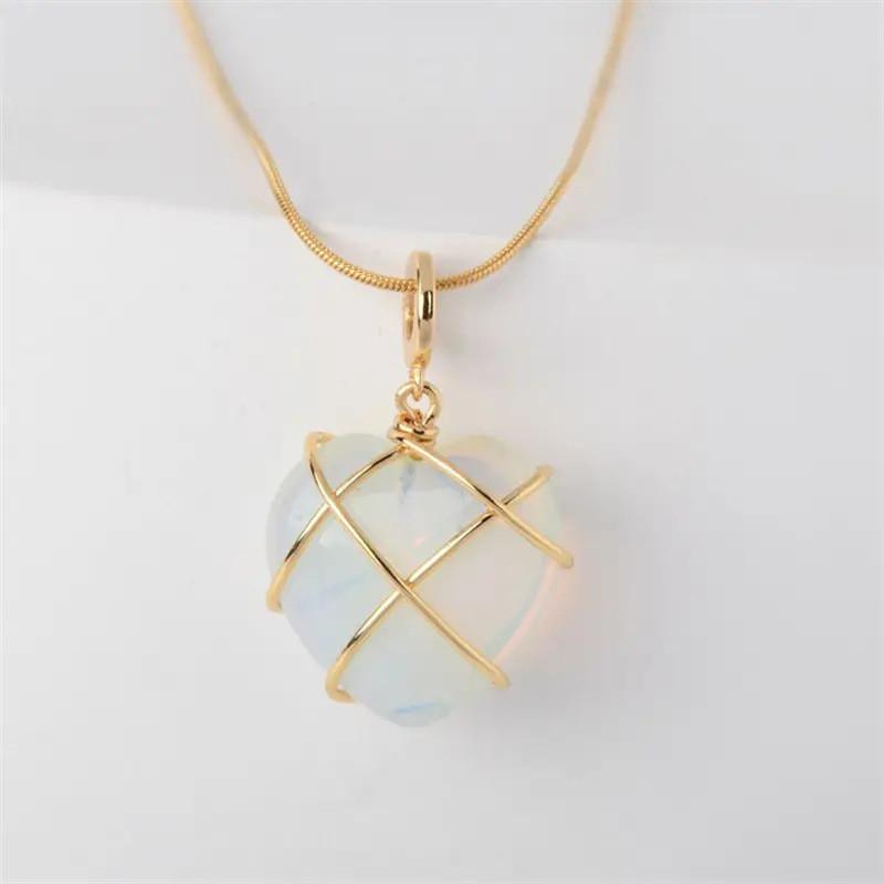 No Ip Pink Crystal Heart Pendant Necklace With Waterdrop Design For Girls And Friends