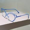 Hollowed Rim Cat Eye Glasses Women Stylish Blue Light Blocking Eyewear Trendy Luxury Brand Design Decor Optical Frames