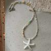 Beach Sea Series Bohemian Starfish Choker Bohemian Starfish Rice Beads Chain  Women