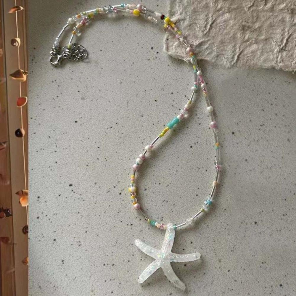 Beach Sea Series Bohemian Starfish Choker Bohemian Starfish Rice Beads Chain  Women