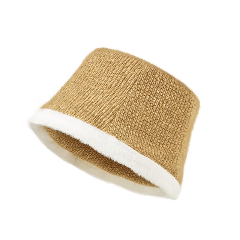 Women s Korean Style Fleece Lined Knitted Bucket Hat One Size