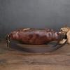 Vintage Chaozhou Hand-Colored Leather Fanny Pack: Retro Genuine Leather Chest Bag with Multi-Pocket Phone Holder