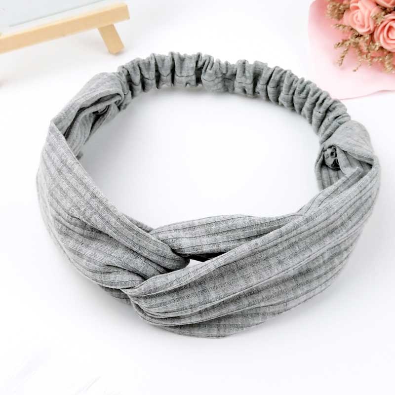 Scrunchies Frau Geknoteter Turban Haaraccessoires für Mädchen Stirnband Turban Elastisches Haarband Kopfwickel Gestreifte Haar-Scrunchies