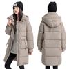 Cotton clothes women's over the knee length 2025 winter new Korean version of thickened jacket with large pockets padded jacket women's padded jacket