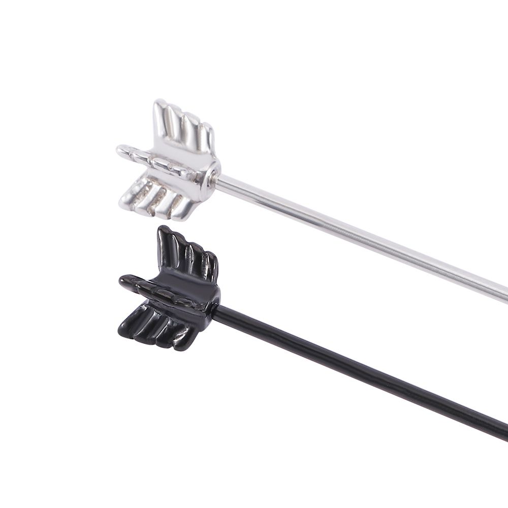 Schraube 35mm Silber Schwarz Industriell Barbell Schmuck Stecker Ohrring Pfeil Piercing Ohrknorpel