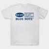 Men Black Print T-shirt Blue Note Record Label Vintage Shirt No-Cut Transfer Paper Print Cotton Tshirt