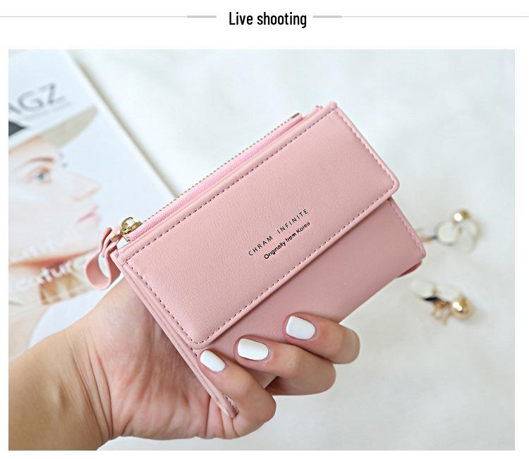 2024 Koreanischer Stil Damen RFID Diebstahlschutz Einfarbig Kurze Geldbörse