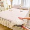 Yuanzu Lace Ice Silk Cooling Mat 3-Piece Bed Skirt Set
