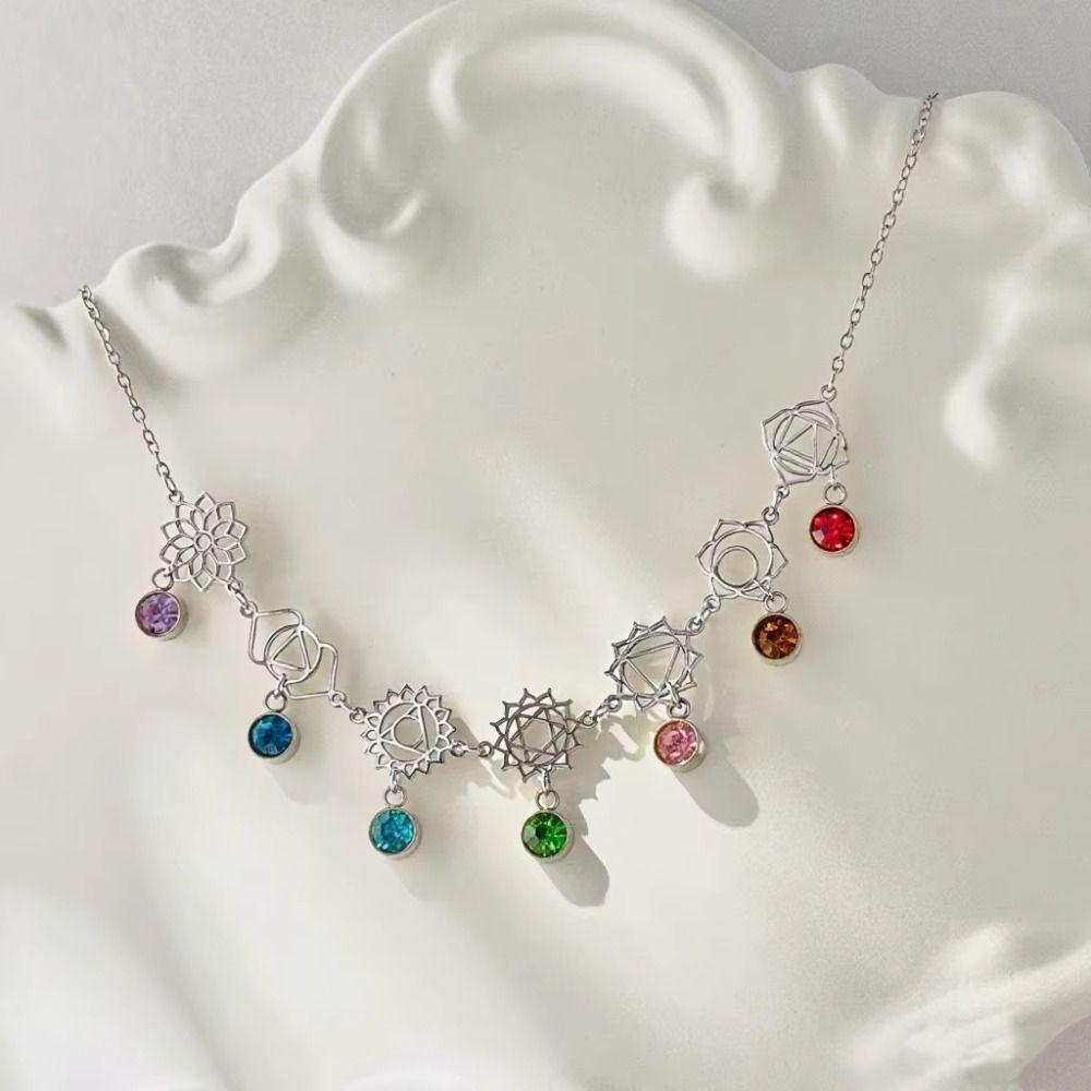 Choker Style 7 Chakra Necklace Gold Color Energy Pendant Necklace  Yoga Practice