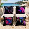 Tv Girl Band Rock Cushion Cover Silky Short Plush Invisible Zipper Dustproof Sofa Pillow Case For Home Decor