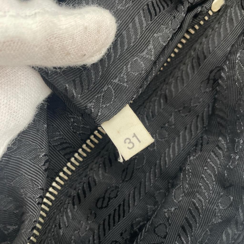 PRADA Triangle logo Tote Bag black Women used