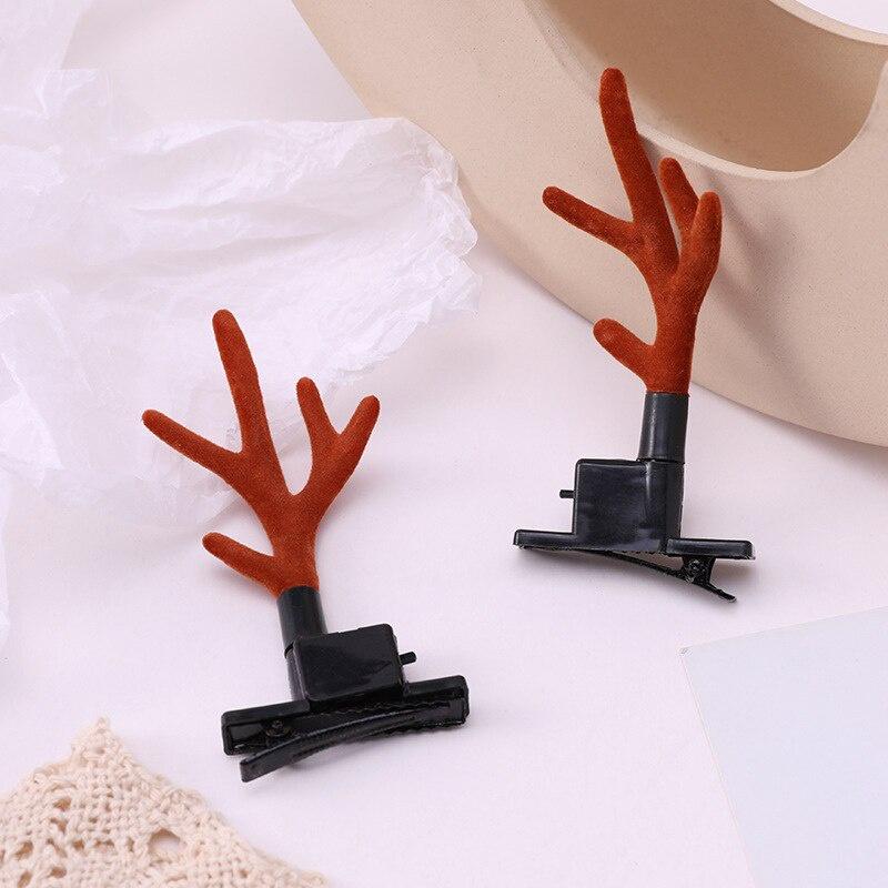 2pcs/Pair Christmas Glowing LED Antlers Hairpin Elk Red Headband Antlers Children Hair Accessories Headbands for Women Xmas Gift