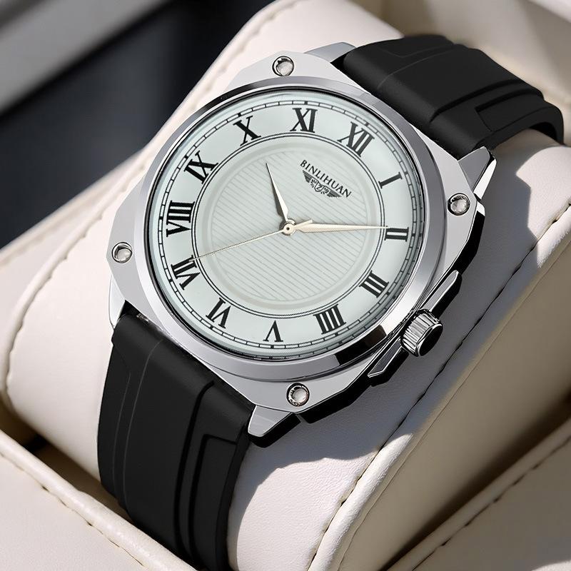

JYL Men s Watch Business Casual Dial Leather Strap [Men s tape] античний рубіновий колір