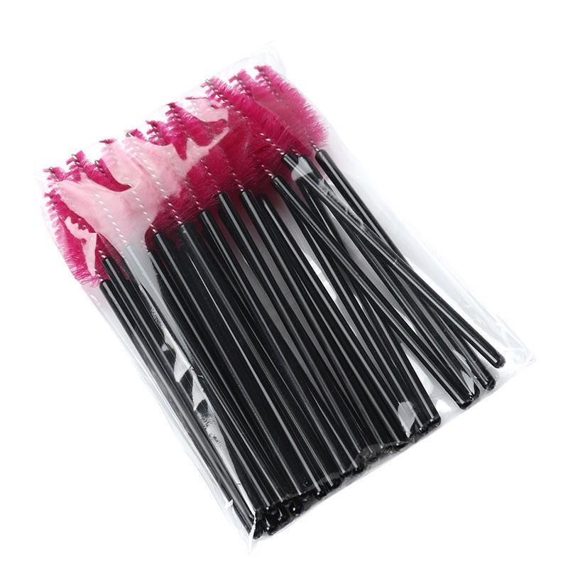 25pcs Disposable Water Drop Mascara Brush Set - Mini Colored Wand Nylon Head Eyelash Comb