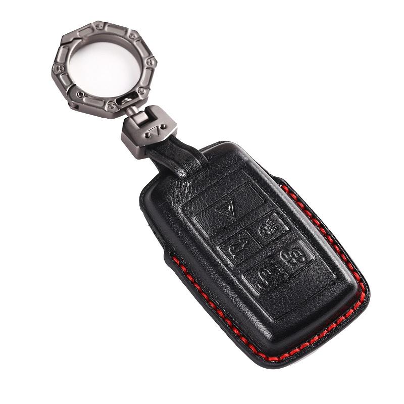 Styling Mouldings 1Pcs Genuine Leather Car Remote Key Fob Shell Cover Case For Land Rover Range Rover Evoque Discovery Sport 5 2