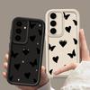 Stoßfeste Handyhülle mit Love Hearts Butterfly Print für Samsung S25 Ultra S24 FE S23 S22 A56 A36 A16 A55 A06 A15 A35 A05, matte TPU-Schutzhülle