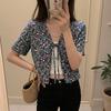 ZANZEA Cardigan/Blusa Casual da Donna Estiva con Scollo a V, Stampa Floreale, Maniche Corte