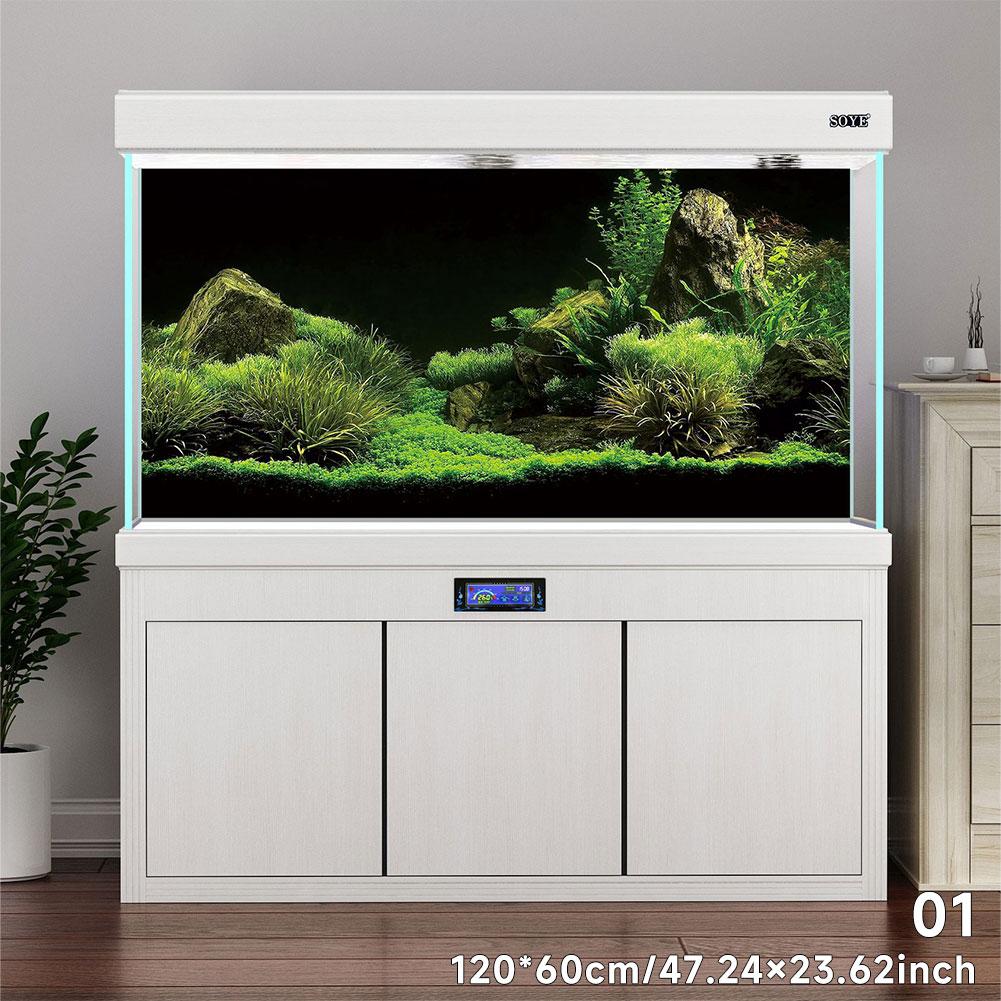 Aquarium Background Sticker Fish Tank Backdrop Forest/Moss/Ocean World DIY Cutting Available Background Self Cling Aquarium Wallpaper Decorations