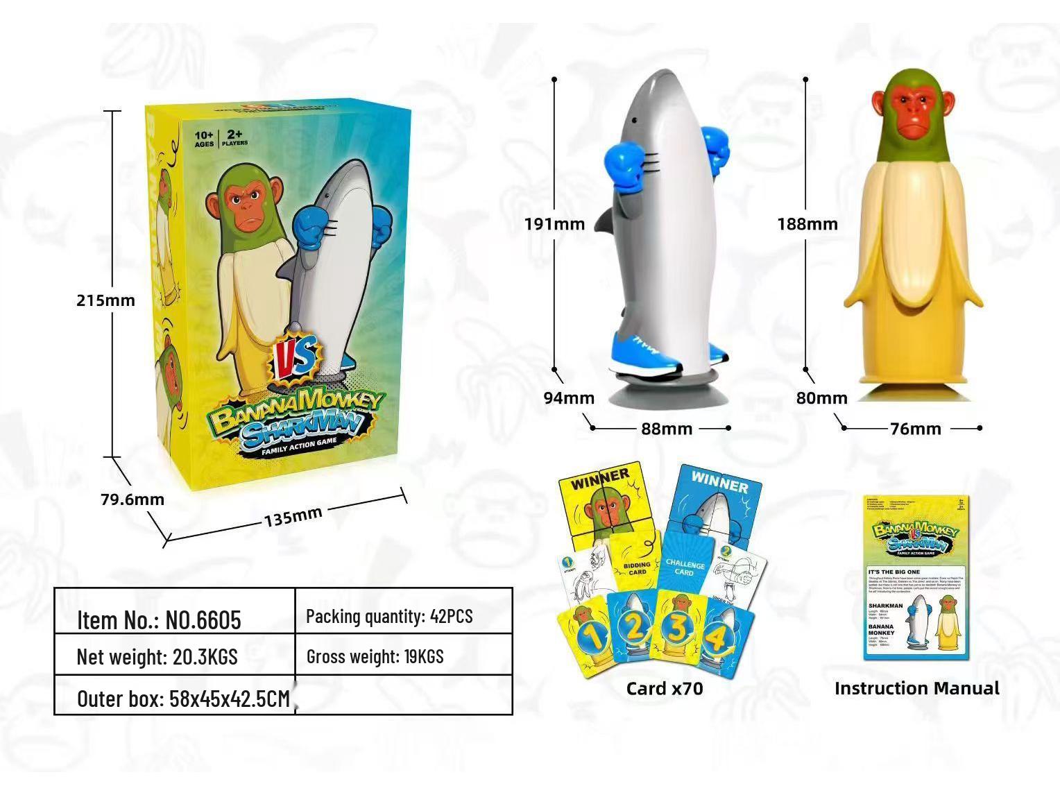 Shan Hai Jing Shark Monkey Flip Battle: Interactive Two-Player Board Game with Wooden Sticks