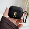 Diamond Crown Letter 26 With Hook Case For AirPods 2 3 1 Cases For Apple AirPods Pro 2 Coque Black TPU Soft Earphone Cover